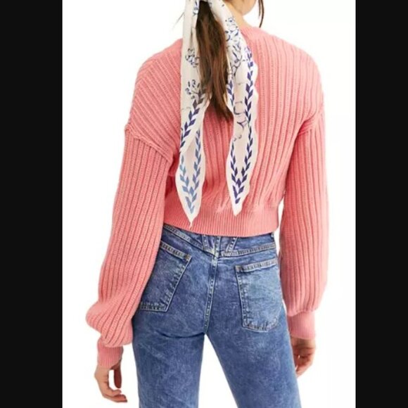 Free People All Yours Cardigan in Bubblegum - Picture 2 of 7